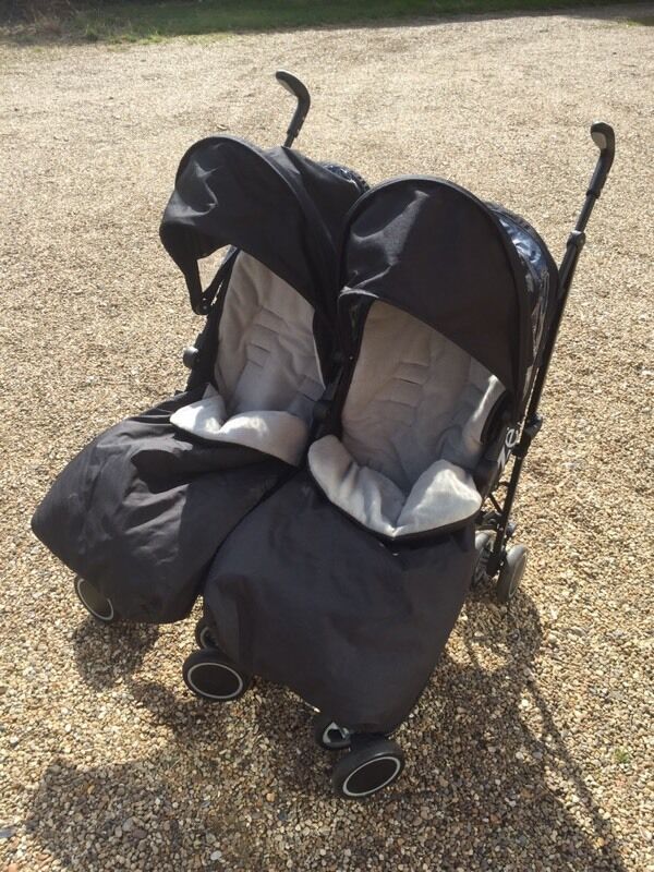 zeta citi twin stroller folded